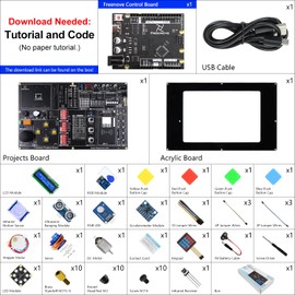 Freenove Projects Kit with Control Board V4 (Compatible with Arduino IDE), 238-Page Detailed Tutorials, 46 Projects, No Soldering, Simple Wiring