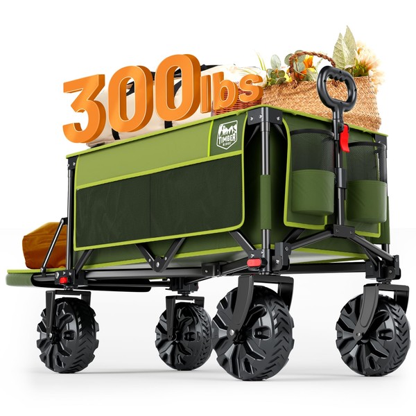 TIMBER RIDGE 47" Extra Long Collapsible Folding Wagon with Tailgate,