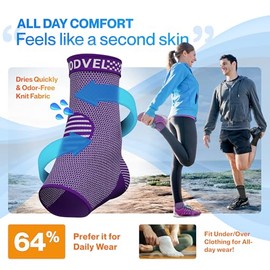 Modvel Foot & Ankle Brace Socks for Sprained Ankle Compression Sleeve - Foot Support for Women & Men - Tendonitis & Arthritis Ankle Brace Sports Running, Torn Ligaments & Women Stabilizing Ankle Wrap
