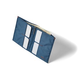 Allett Coin Wallet 2.0, Indigo Blue | Nylon, RFID Blocking | Coin Pocket, Slim, Minimalist, Bifold, Water Resistant | Holds 4-24+ Cards, Flat Bills & Receipts | for Men & Women