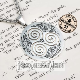 Norse American Viking Viking Triskele Trinity Stainless Steel Pendant Necklace