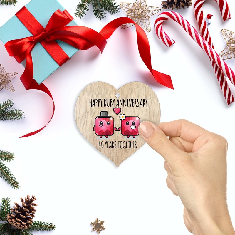 40th Wedding Anniversary Plaque Gift for Husband Wife - 40