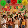 Juneteenth Decorations Set, Pre-strung Glitter Happy Juneteenth Banner Freedom Day