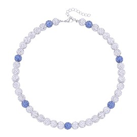 Ice Collection Necklace - Bling Necklace - Baseball Bling Necklace - Athlete rhinestone Necklace Inspired Jewelry for Competitive Athletes, Stylish Sports Accessory (White/Blue)