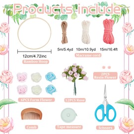 FREEBLOSS 2 Set Macrame Angel Kit Macrame Cord Kit Fairy Dolls Macrame Kit for Beginners with Instruction Macrame Wall Hanging Decoration Adult Craft Kit for Women Gift