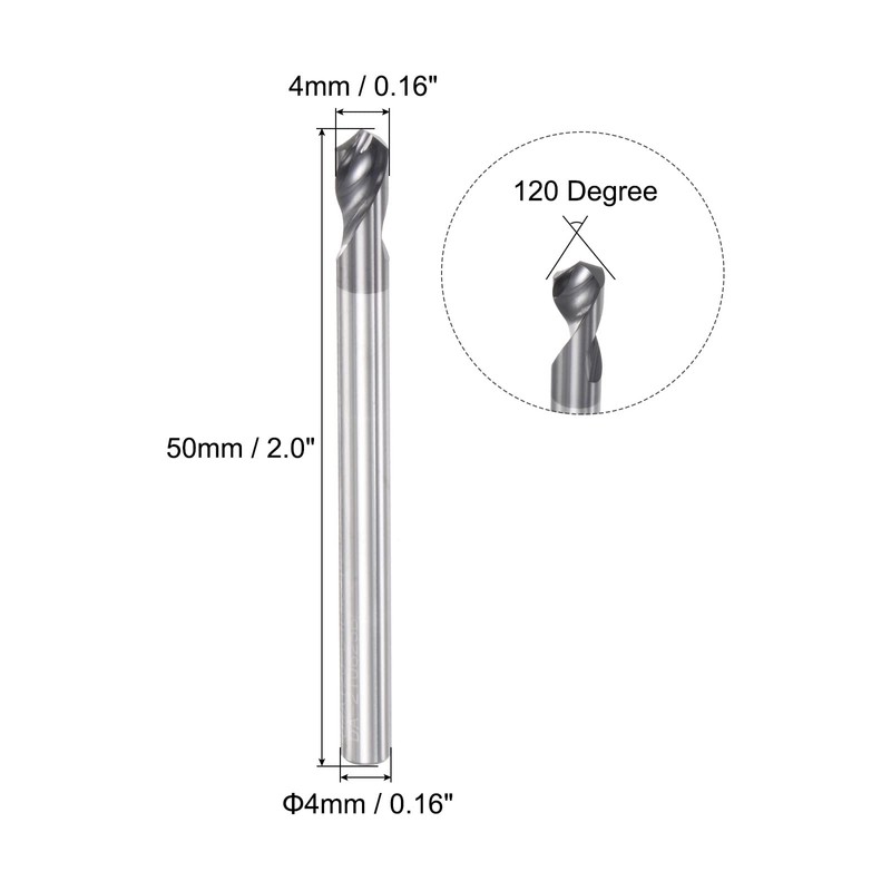 sourcing map Spotting Drill Bits 4mm Dia 4mm Shank 120