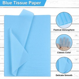 AORZIT Blue Tissue Paper Bulk 80 Sheets Assorted Blue Wrapping Tissue Paper Bulk for Gift Bags 14x20 Inch Blue Tissue Paper for Baby Shower Birthday Wedding Holiday Gift Wrapping Decor Crafts