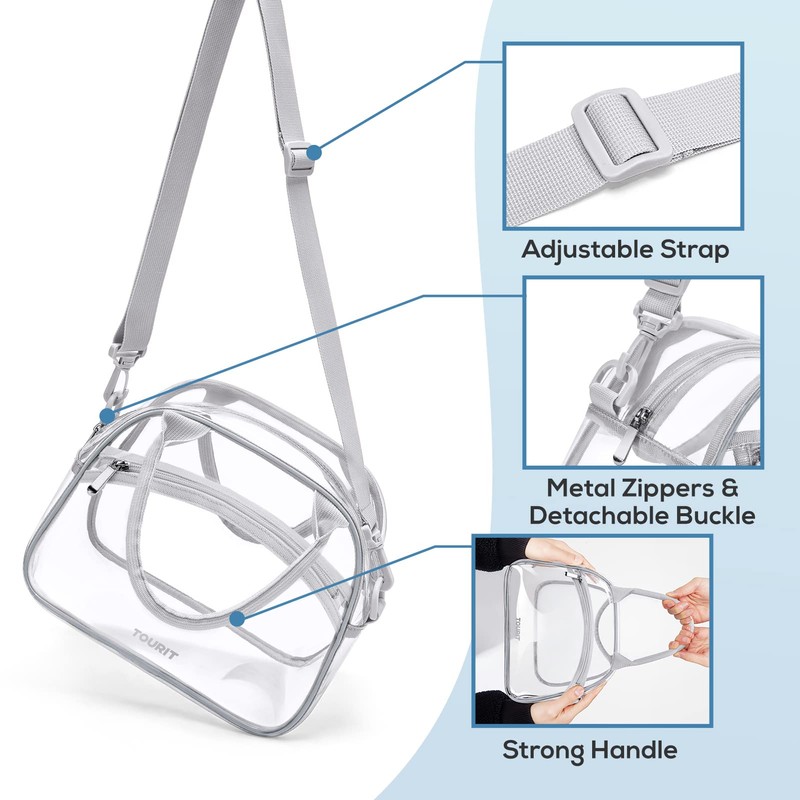 TOURIT Stadium Approved Clear Lunch Bag Transparent Bag with Adjustable