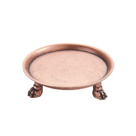 khtumeware Vintage 4.5 Inch Solid Brass Antique Copper Clawfoot Candle Dish - Pedestal Dish - Candle Holder - Jewelry Holder - Perfect for Wax Candles, Rings, and Trinkets