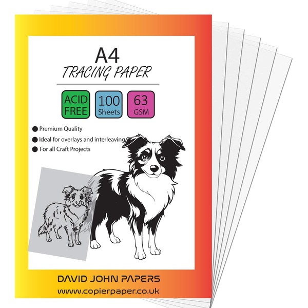 DJP Tracing Paper A4 63gsm 100 Sheets Translucent Tracing Paper