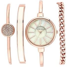 Anne Klein Women's Bangle Watch and Bracelet Set - AK/1470 RGST