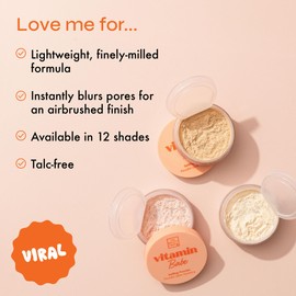 The Beauty Crop Vitamin Babe Setting Powder - Talc-Free Loose Powder for Flawless Finish - Lilac Shade - 0.35 oz