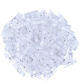 Fenglin-joy Mini Transparent Clips, Pack of 100 Transparent Clips, Mini Plastic Hanging Spring Clips, Plastic Photo Clips for Craft Projects, Photos for Hanging, 3 x 25 mm