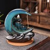 XUDREZ Moon Backflow Incense Burner, Lotus Leaf Pond Ceramic Incense