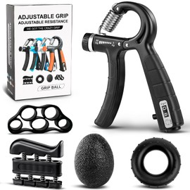 LURNODY Handtrainer Unterarmtrainer Set 5 Artike Fingertrainer Griffkraft Trainer Set Unterarmtrainer Griffkraft Trainer Set Verstellbarer Grip Trainer Unterarmtrainer Finger für Handtherapie