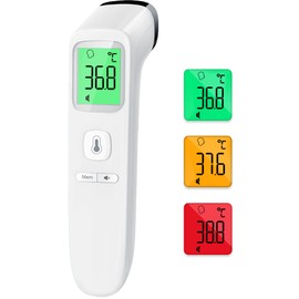 No-Touch Forehead Thermometer for Adults, Infrared Digital Thermometer for Kids, Touchless Baby Thermometer, Accurate Reading with LCD Display, Mute Mode, Memory Recall, Fever Alarm…