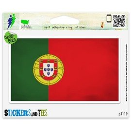 Portugal Flag Grunge Design Vinyl Car Bumper Window Sticker 3" x 2"