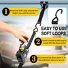 BCJCLTS Retractable Ratchet Straps,1" x 10' Heavy Duty Ratchet Straps