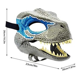 */ Mascarilla Bucal Móvil Dinosaurio Velociraptor Color Azul