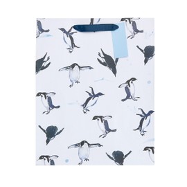 UK Greetings Multipack of 6 Large Gift Bags for Him/Her/Friend - For Christmas - Icy Penguins Design
