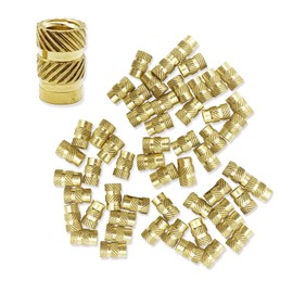 Threaded Insert, M4 50 Pieces Insert Nut, Brass Internal Thread Knurled Nuts, for 3D Printer Parts, DIY