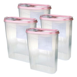 Bestlivings Storage Jars with Lid, 2.8 Litres (Pack of 4/Dusky Pink), Airtight Jars BPA-Free, Storage Container Set, Food Storage Containers, Hinged Lid