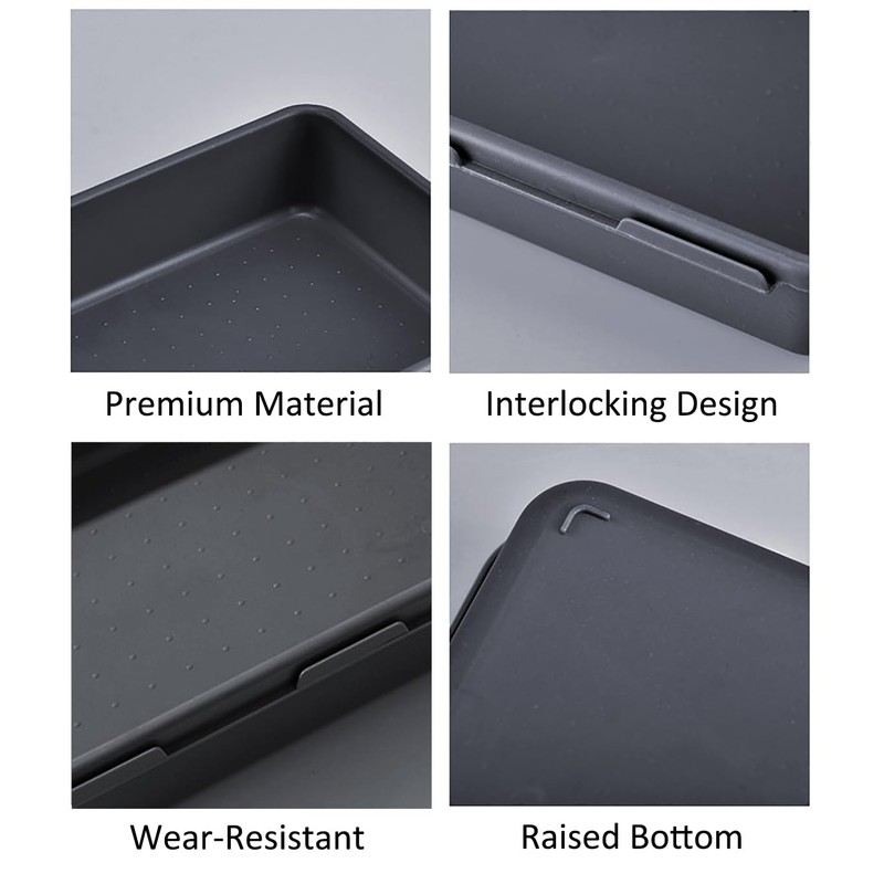 8PCS Plastic Interlocking Drawer Organizer, 3 Sizes Versatile Desk Drawer