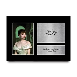 HWC Trading A4 Audrey Hepburn Roman Holiday Gifts Printed Signed Autograph Picture for Movie Memorabilia Fans