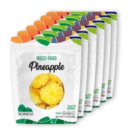 TROPICKOUT Freeze Dried FRUIT Snacks-Experience the Sugar-Free Fruit, Tasty and Healthy, Gluten-Free, Lactose-Free Goodness in Every Quick Snacks (48g) (1.7 oz (pack of 6), Pineapple)