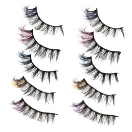 BIUDECO Luxurious Watermelon False Lashes 5 Pairs Thick Curly Lashes for Weddings Parties