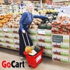 dbest products GoCart, Red Grocery Cart Shopping Laundry Basket on