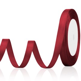 Maroon Ribbon for Gift Wrapping 3/8 Inch Satin Ribbon Dark Red Ribbon Red Hair Ribbon Wine Red Perfect for Gift Wrapping Invitation Floral Hair Balloons Craft Sewing Party Wedding Graduation Bouquet