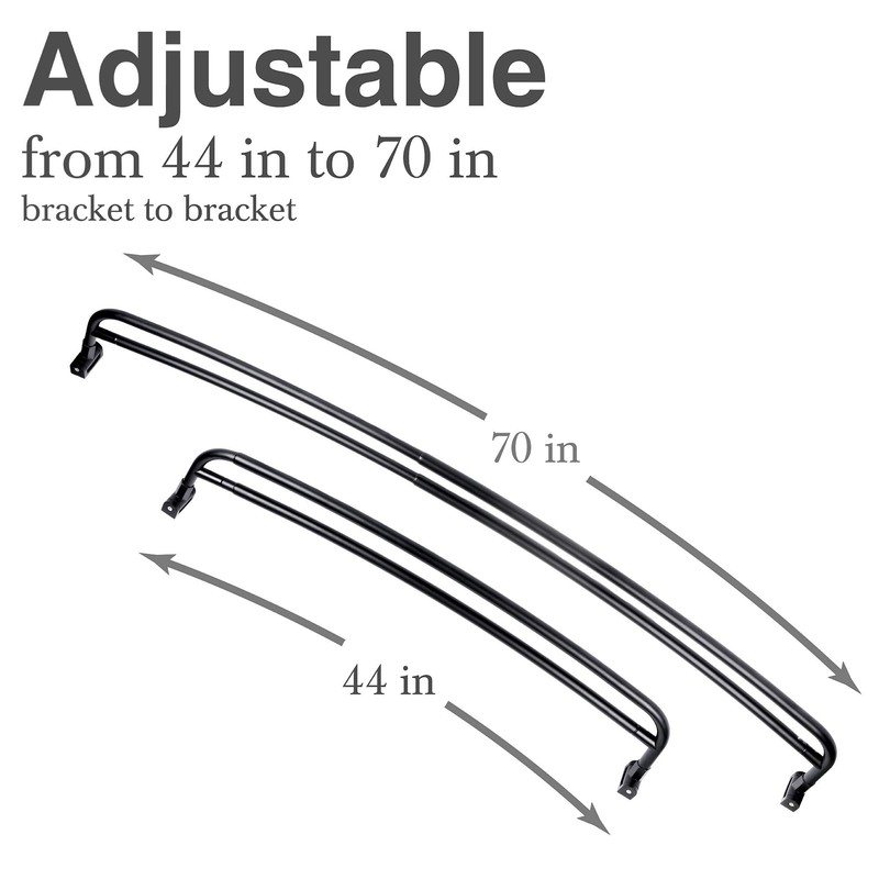 JS Jackson Supplies Double Curved Shower Rod, Metal Construction, Adjustable