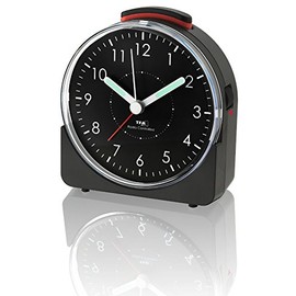 TFA Dostmann 60.1508.01 Wireless Alarm Clock with Silent Sweep Movement and Backlight Black
