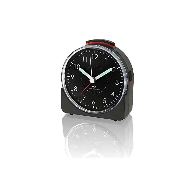 TFA Dostmann 60.1508.01 Wireless Alarm Clock with Silent Sweep Movement