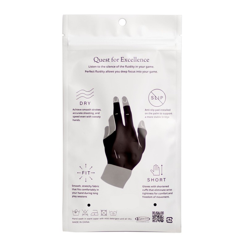 KAMUI Billiard Glove - Quickdry - for Left Hand (Pink,