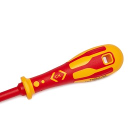 C.K Dextro VDE Slim Slotted Screwdriver 4mm x 100mm Thin, Electricians Insulated Flat Head Screwdrivers, Access Recessed Screws, Electrical Terminal Flathead Screw Driver, Hand Tools, T49244-040