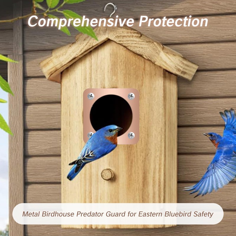 YAFIYGI 4 Pieces Birdhouse Predator Guard Copper Portal Metal Protector