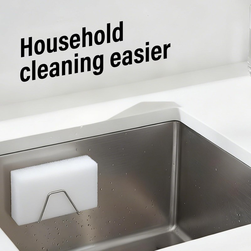 Rieoany Sponge Holder for Kitchen Sink with Two Nano-Sponges Stainless