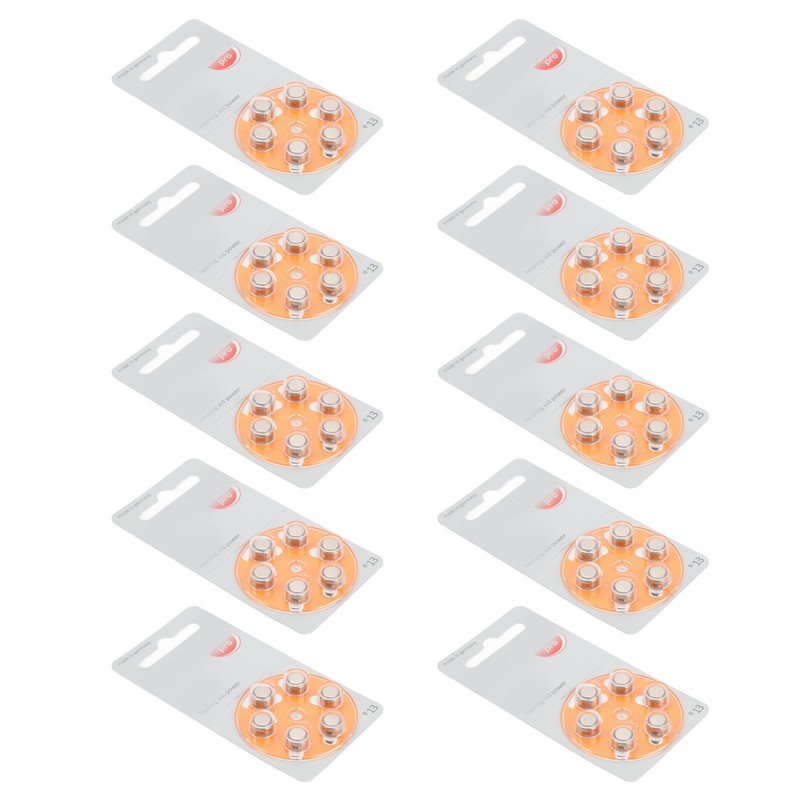 60pcs Long Lasting Power Hearing Device Battery Zinc Air Sound