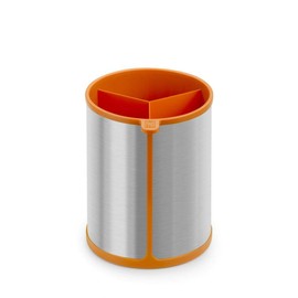 BRA Efficient Rotary Kitchen Utensil Pot, Stainless Steel, Orange, 14.5 x 15 x 18 cm