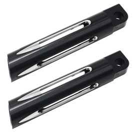 CADUFUELLY 2 Pcs Motorcycle Rear Footpegs CNC Cut Threaded Mounting Foot Pegs Footstool Pedals Replacement for Harley Sportster Road King Electra Glide Fat Bob Dyna Touring Black