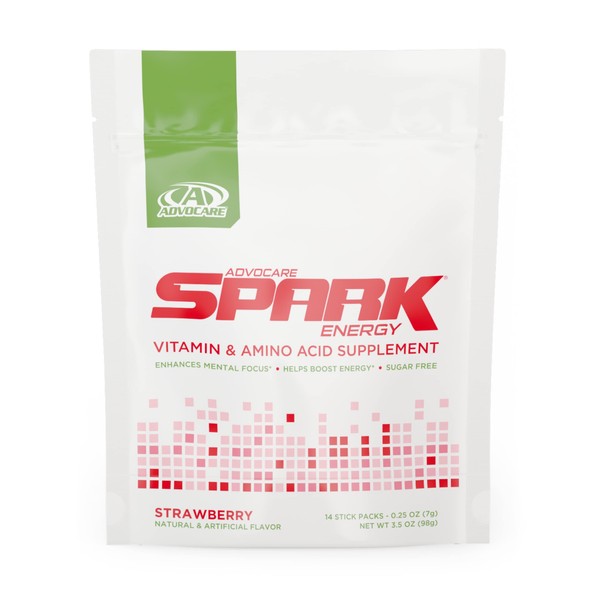 AdvoCare Spark Vitamin & Amino Acid Supplement - Focus and Energy Drink Mix - Strawberry - 14 Pack