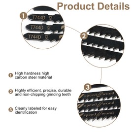 Pack of 5 Jigsaw Blades T744D 180 mm T-Shank Professional SRLWMYI Jigsaw Blade Set Quick Cutting for Steel Wood and Metal Accessories Laminate Jigsaw Compatible with Bosch Metabo etc