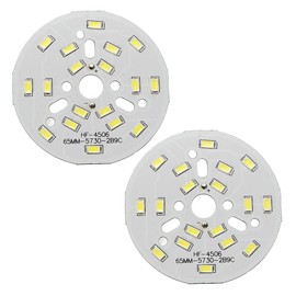uxcell LED Chip Bulb 300mA 9W 18 LEDs 5730 Surface Mounted Devices Module Aluminum Board Pure White Super Bright 65mm Dia 2pcs for Floodlight