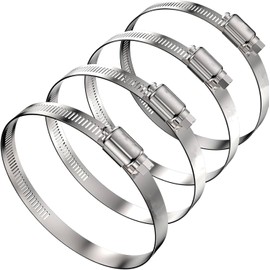 Stainless Steel Band for Security Camera Mounting Hardware, Hose Band, 304 Stainless Steel, Adjustable, Strong Fixing, Cylindrical, Prismatic Outdoor, Diameter 7.9 inches (20 cm), Pack of 4