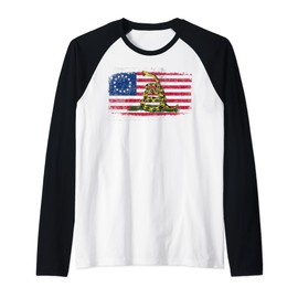 Gadsden flag American Raglan Baseball Tee