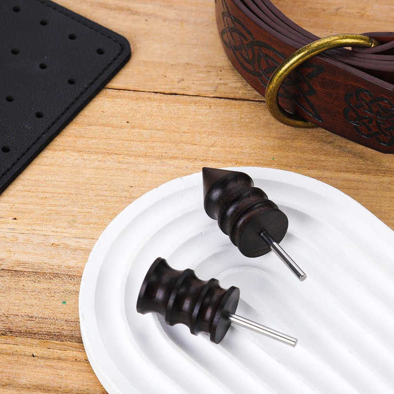 2pcs Leather Slicker Burnishing Working Tool, 2 Styles Leather Edge