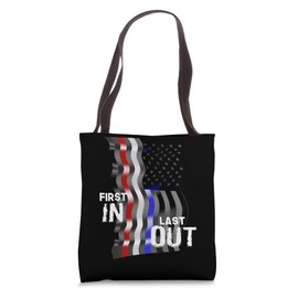 Police Fire EMS First Responder American Flag Tote Bag
