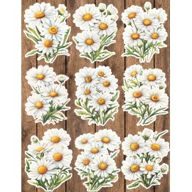 Unbranded Bunch of Daisies Cut Vinyl Stickers Set Scrapbooking Laptop Waterbottle